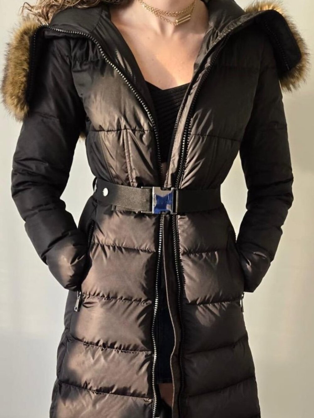 Moncler Boucage Long Down Jacket size 0, color black